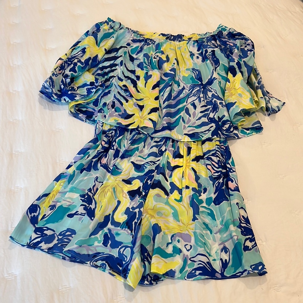 Lilly Pulitzer Romper Off Shoulder EUC